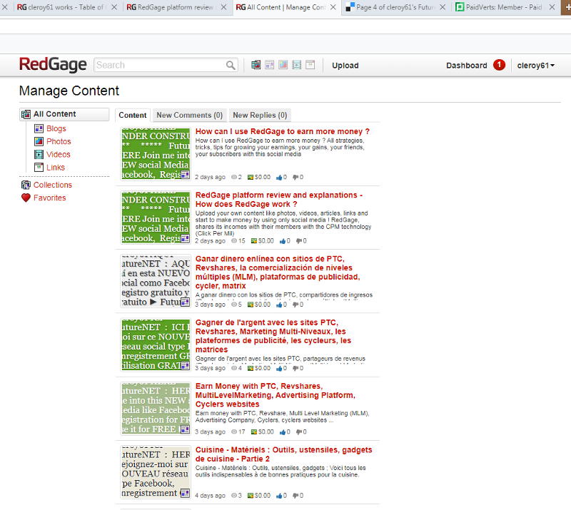 Manage Content on RedGage - Review