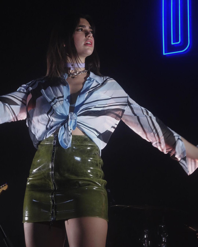 Dua Lipa upskirt on stage at the O2 Ritz Manchester on 12 April 2017.