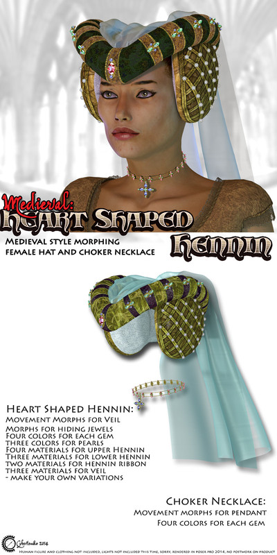 RO104850 Medieval Heart Shaped Hennin
