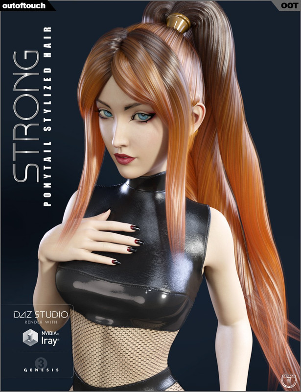 Strong Ponytail Stylized Hair for Genesis 3 Female(s)
