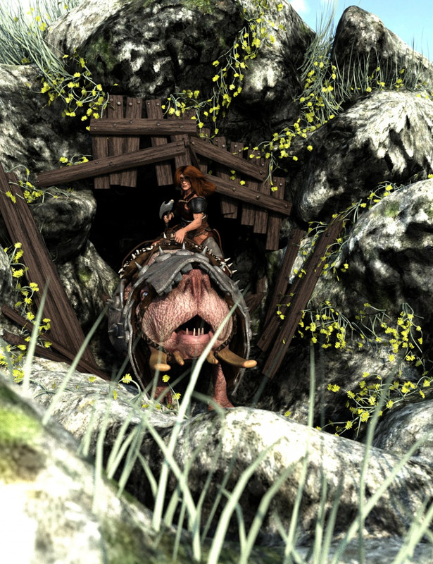War Beast: Burrogen Cave Entry Scene Set