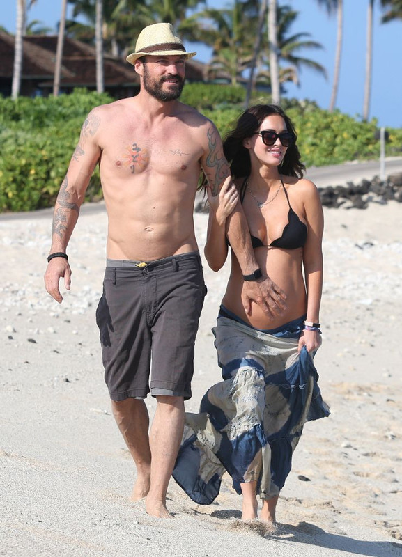 Megan and Brian Austin Green in Beach