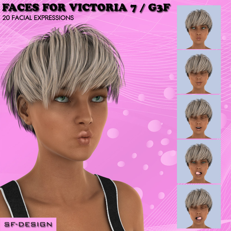 Faces for Victoria 7  Genesis 3 Female