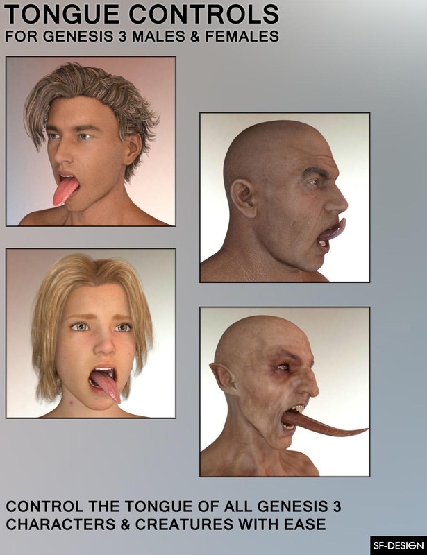 Tongue Controls for Genesis 3 Males and Females