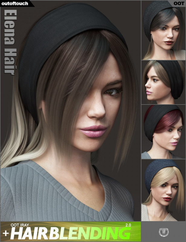 Elena Hair and OOT Hairblending 2.0 for Genesis 3 Female(s)