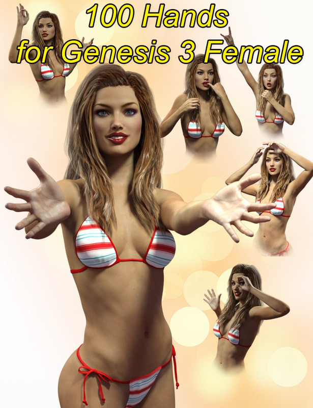 Slide3D 100 Hands for Genesis 3 Female(s)