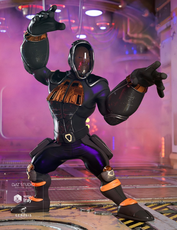 Sci-fi Ninja Outfit for Genesis 8 Male(s)