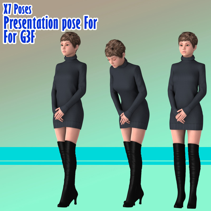 X7 Poses Presentation pose For G3F