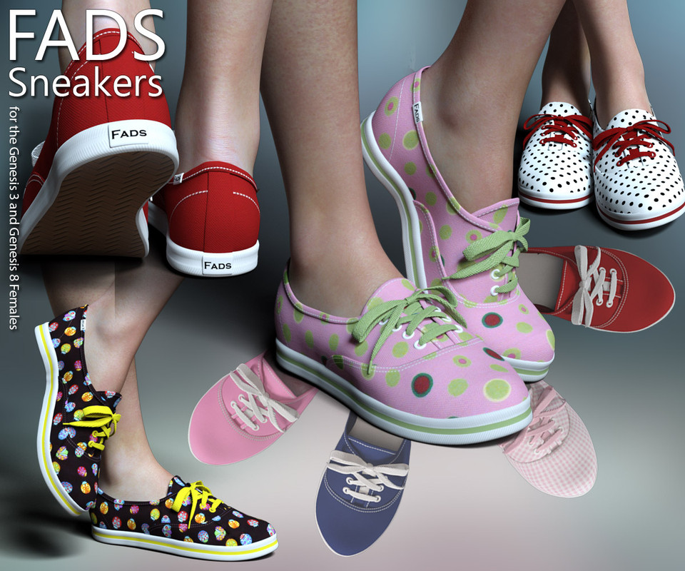 RP Fads Sneakers for Genesis 3 and Genesis 8 Females
