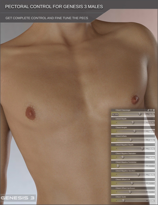 Pectoral Control for Genesis 3 Male Based Characters