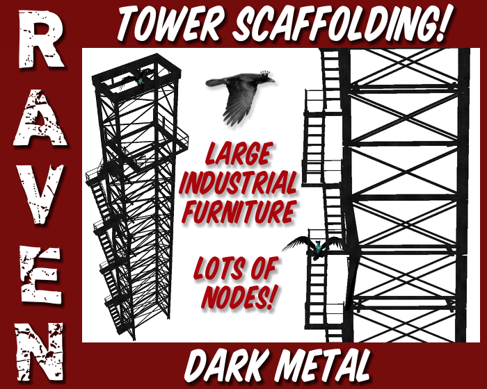 BLACK METAL TOWER SCAFFOLDING png