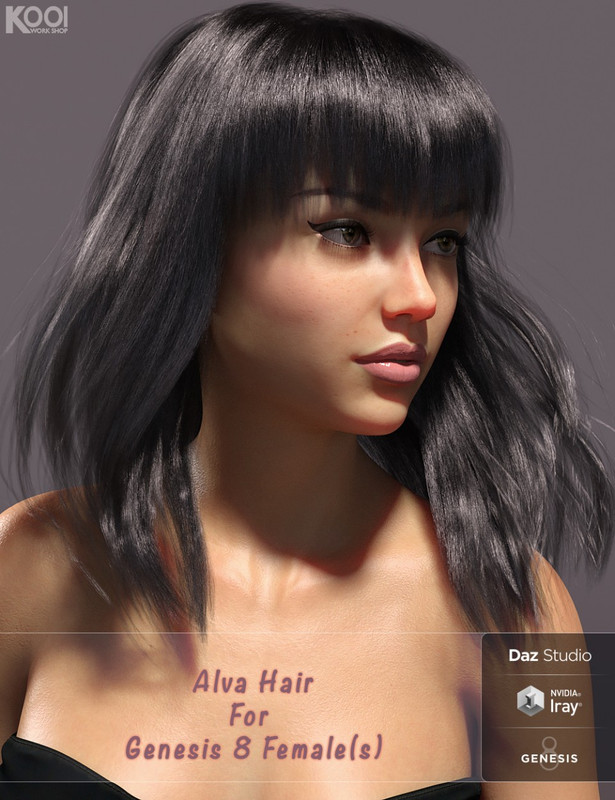 Alva Hair for Genesis 8 Female(s)