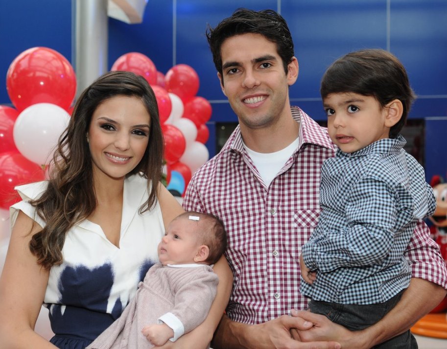 Kaka with his ex-wife and two sons