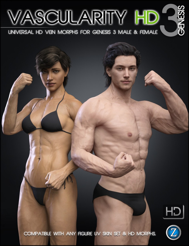 Vascularity HD for Genesis 3 Female(s) and Genesis 3 Male(s)