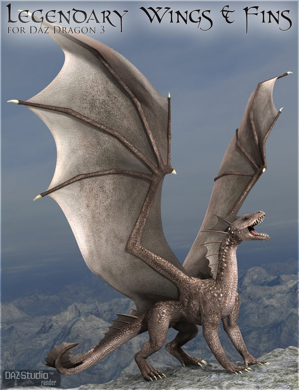 Legendary Wings & Fins HD for DAZ Dragon 3