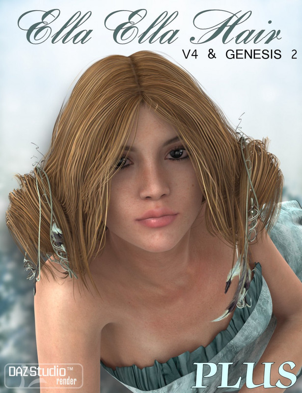 Ella Ella Hair PLUS for V4 and Genesis 2 Female(s)