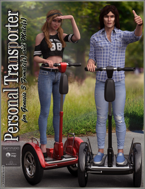 EJ Personal Transporter and Poses for Genesis 3 Female(s) and Male(s)
