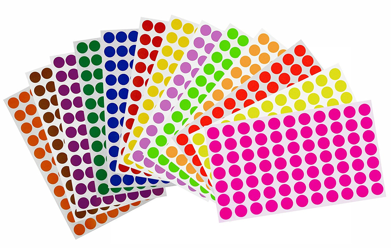 Round Gold Stickers Glitter 1/" Color Coding Labels Permanent Adhesive 240 Pack