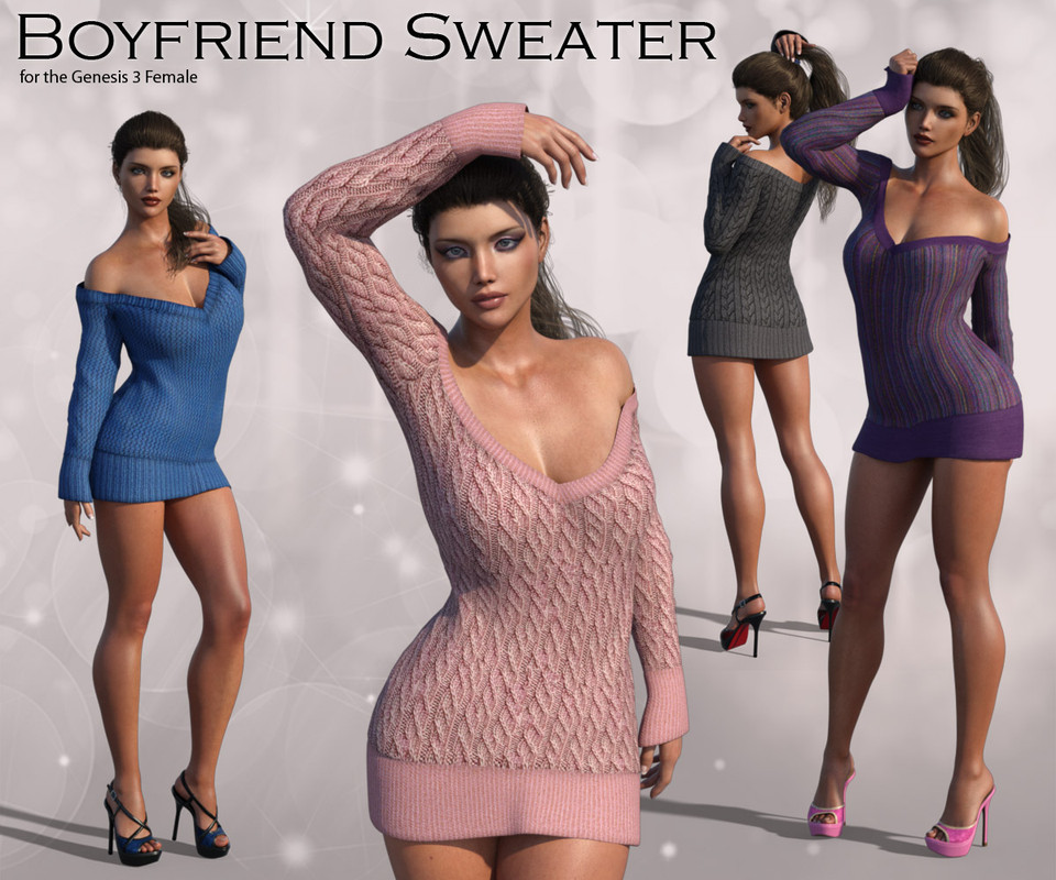 Boyfriend Sweater for Genesis 3 Female