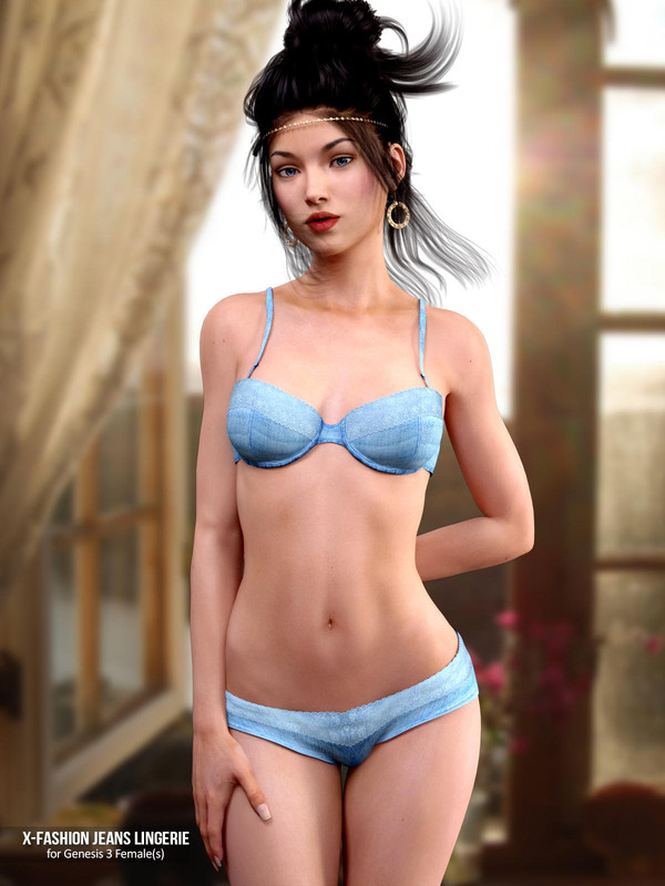 X-Fashion Jeans lingerie for Genesis 3 Females