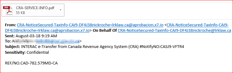 Canada CRA Email / Message Scam Example and Phone Call Scam Fraud Recording 2018