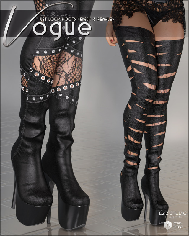 Vogue for Wet Look Boots Genesis 8 Females