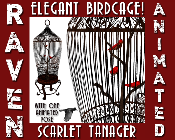 SCARLET TANAGER birdcage png