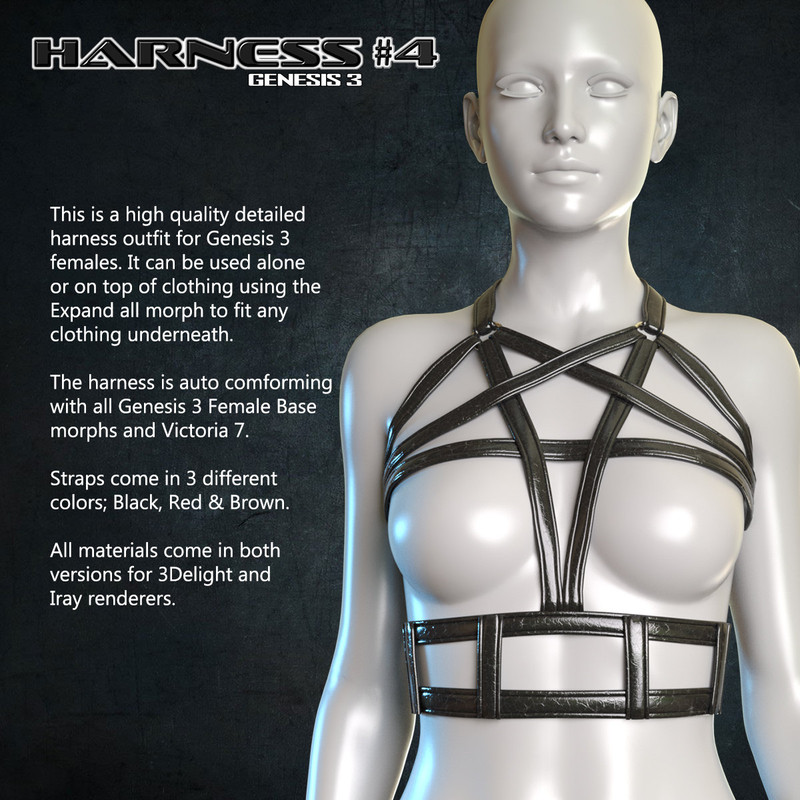 Exnem Harness 4 for Genesis 3 Female