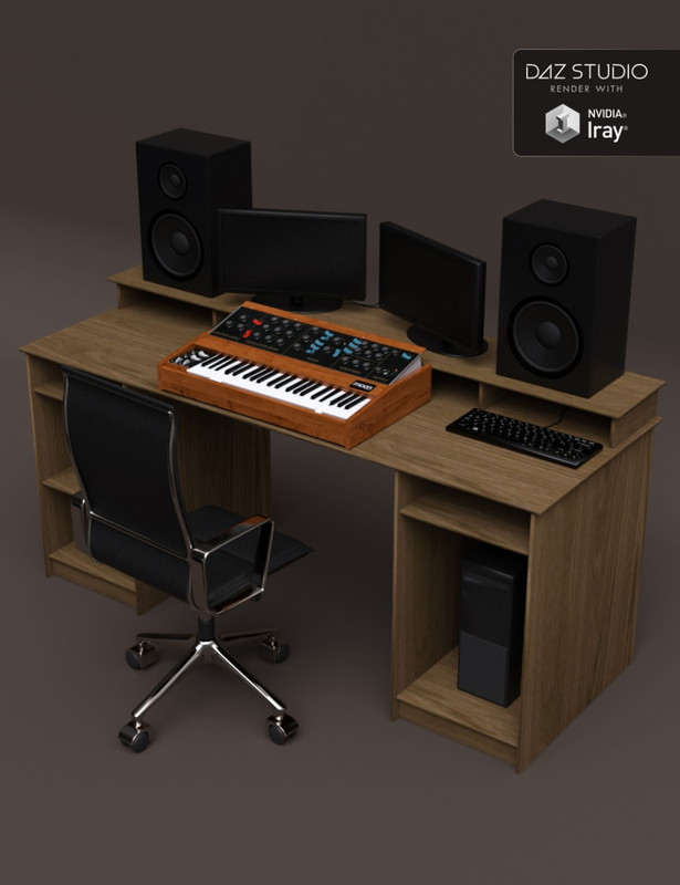 Studio Desk and Retro Synth