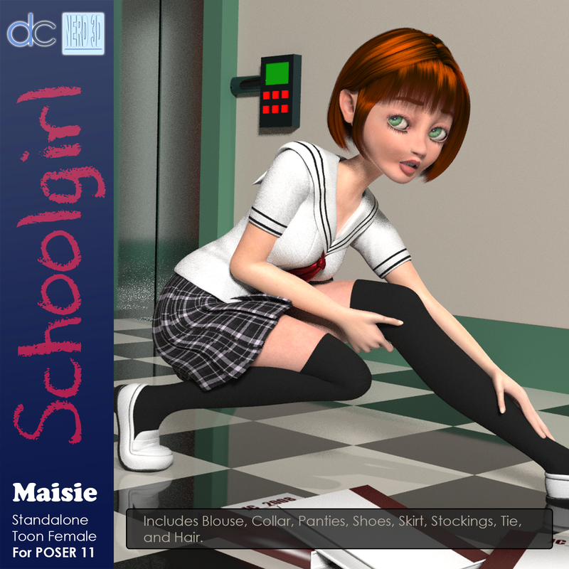 Maisie Schoolgirl Clothing and Hair