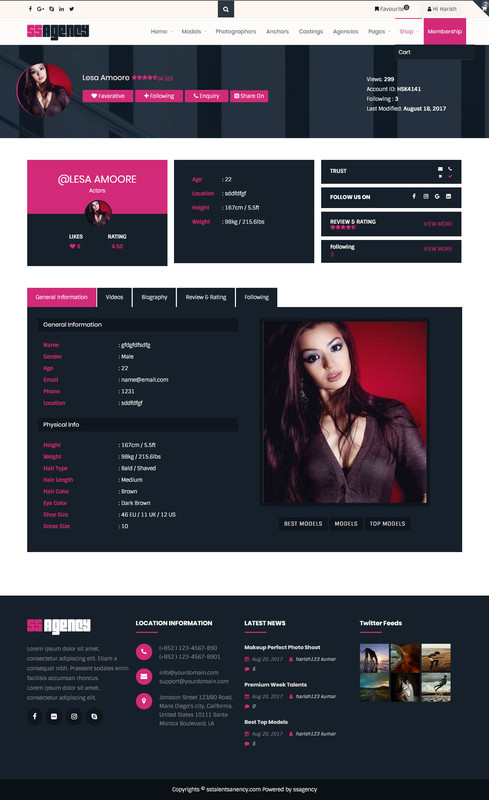 Talent Profile Pages