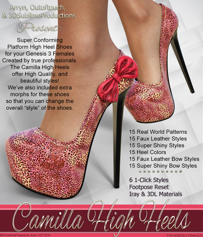 Camilla High Heels for Genesis 3 Female(s)