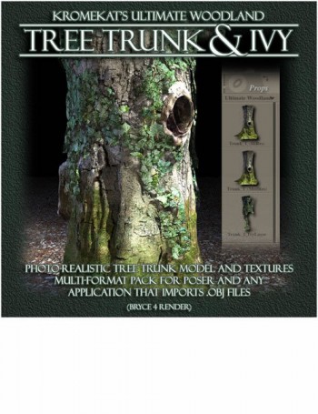 woodland props tree trunk and ivy large