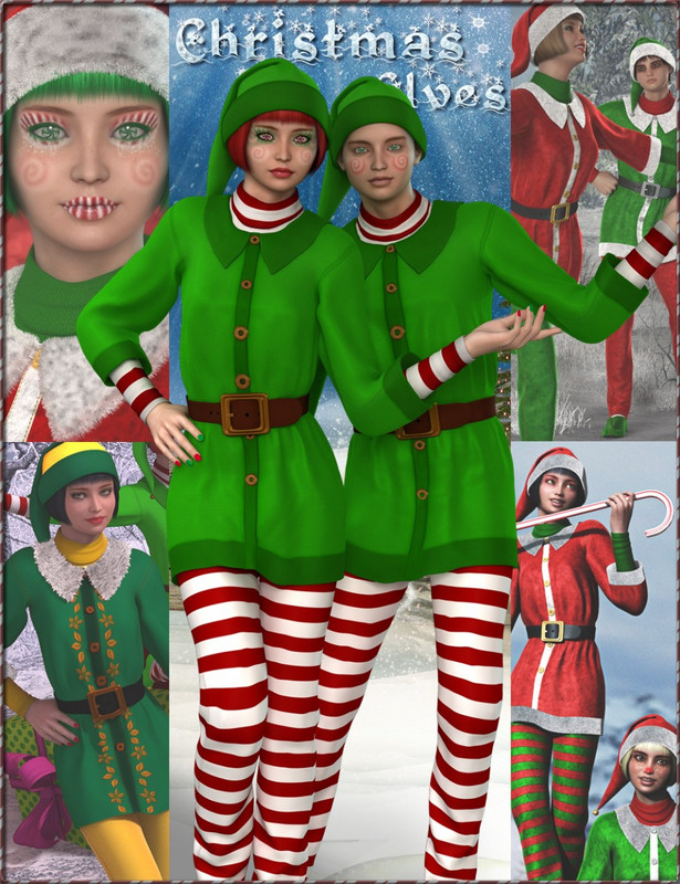 Christmas Elves Bundle – HD Characters, Outfit, Expansion and Poses