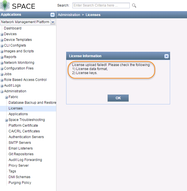 Juniper Space License Issue on Citrix Xen Environment