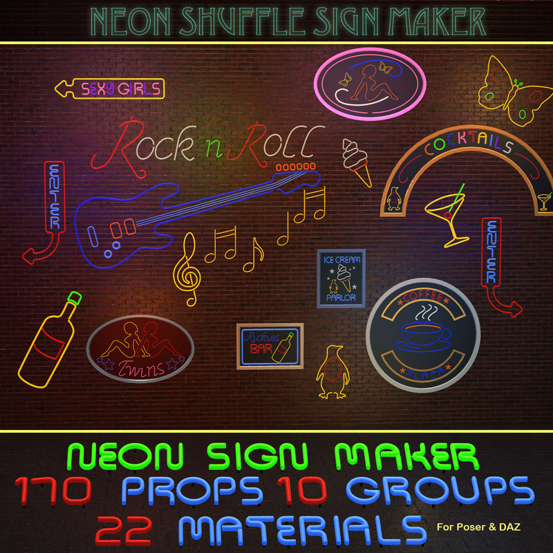 Neon Shuffle Sign Maker