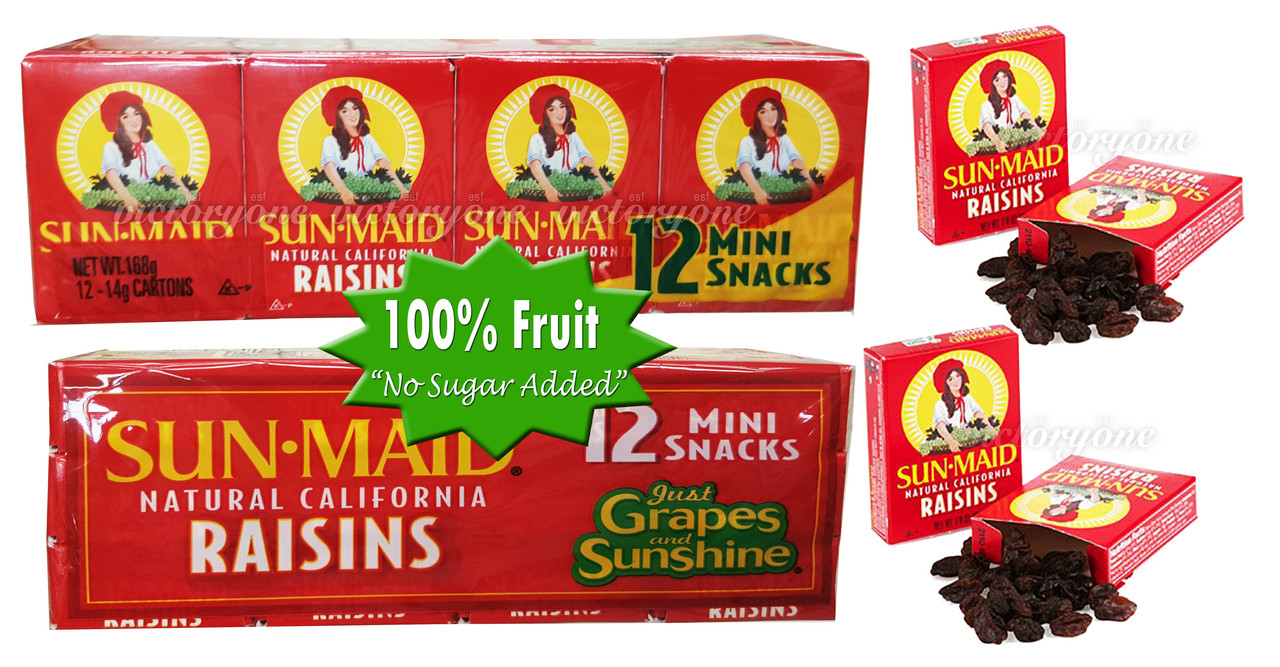 Sun Maid Natural California Fruits Grape 12 Mini Pack Snack Boxes X 14g Dried Ebay