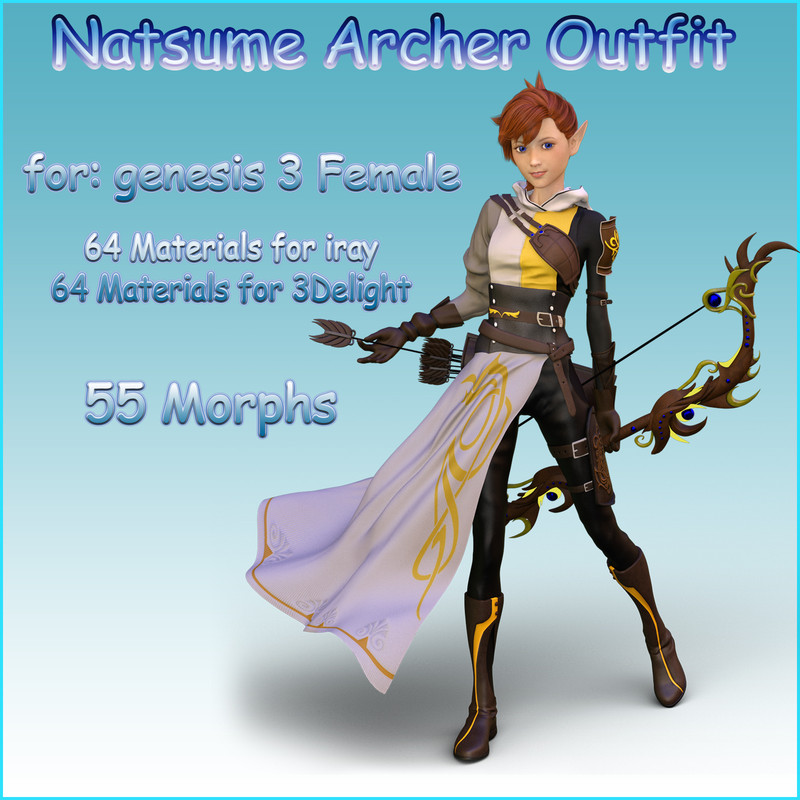Natsume Archer Outfit for G3F