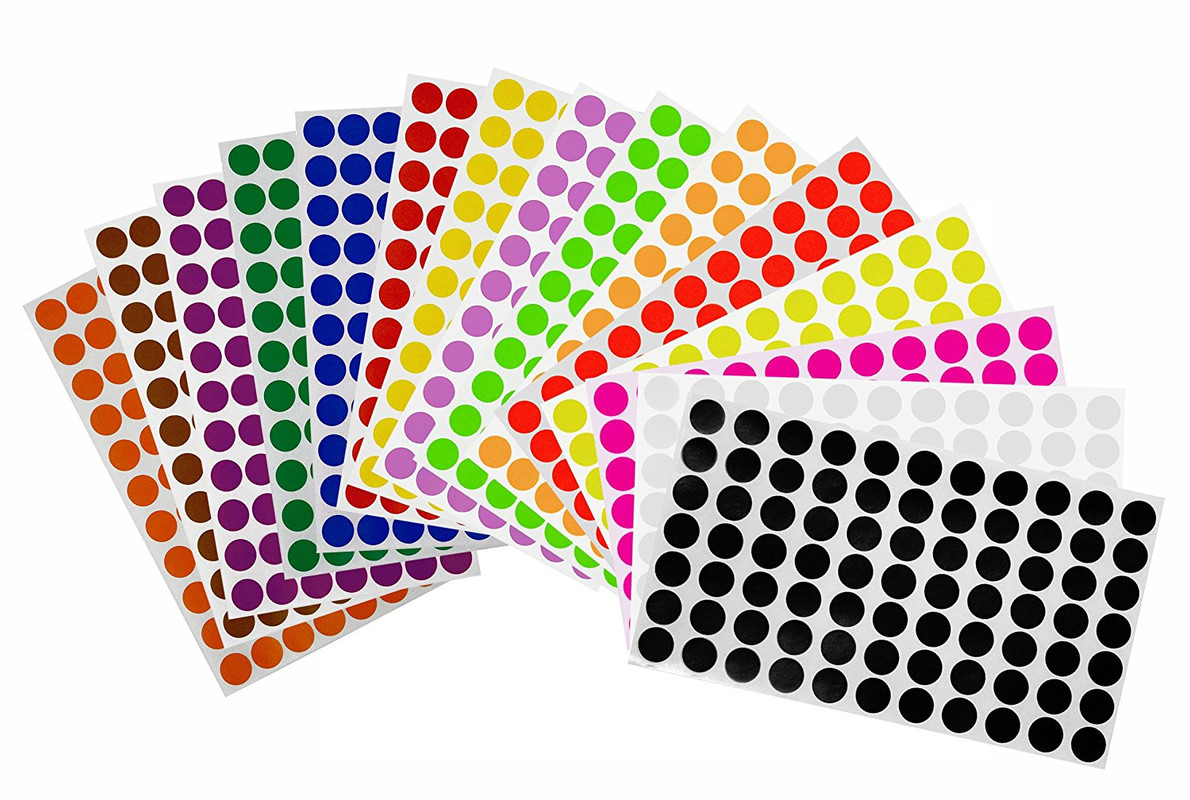 1//4/" SILVER Round Color Coding Inventory Label Dots Stickers MADE IN USA