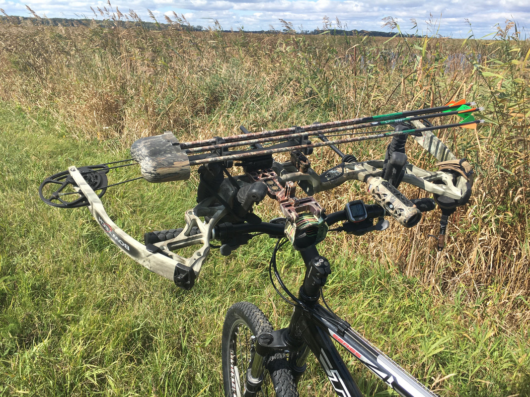 How to carry in bow and stand while using bike - The Hunting Beast