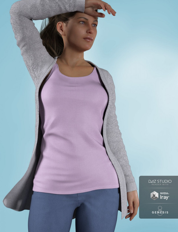 Cardigan Outfit for Genesis 8 Female(s)