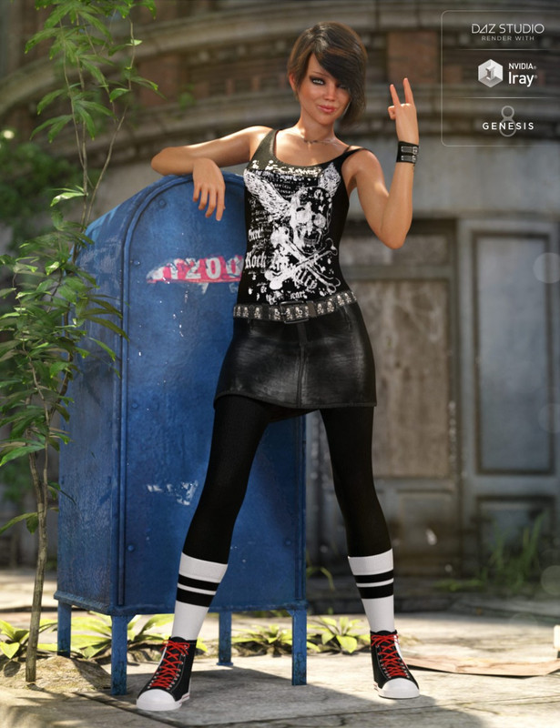 dForce Walking Dangerously Outfit for Genesis 8 Female(s)