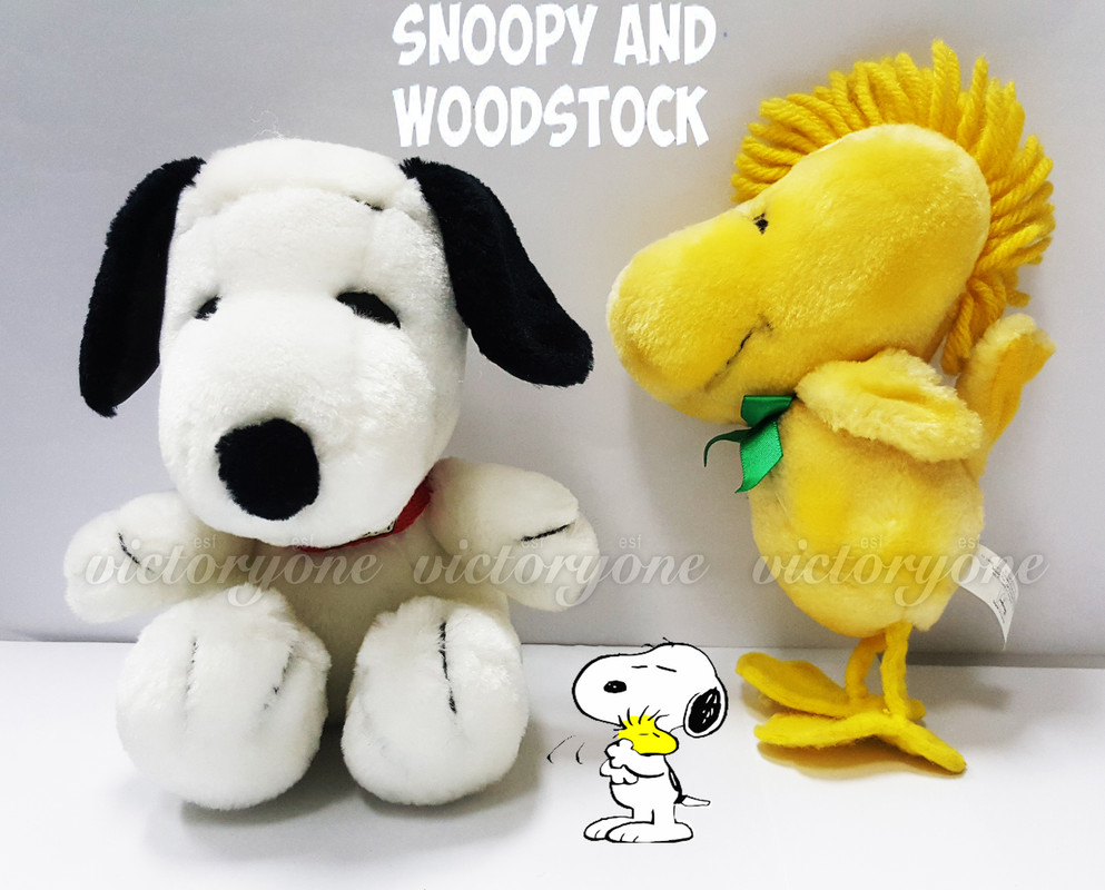 stuffed snoopy and woodstock