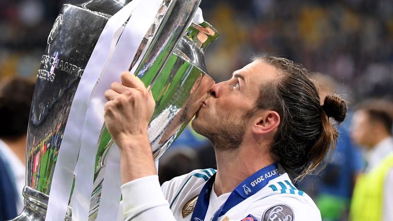 Bale with Champions League Trophy