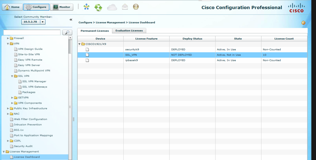 Cisco configuration professional. Лицензия Cisco flsasr1-IPSEC. CCP порт. Cisco evaluation License. Cisco configuration