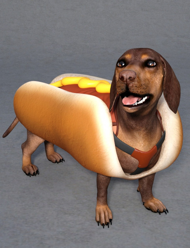 Hot Dog Costume for Daz Dog 8