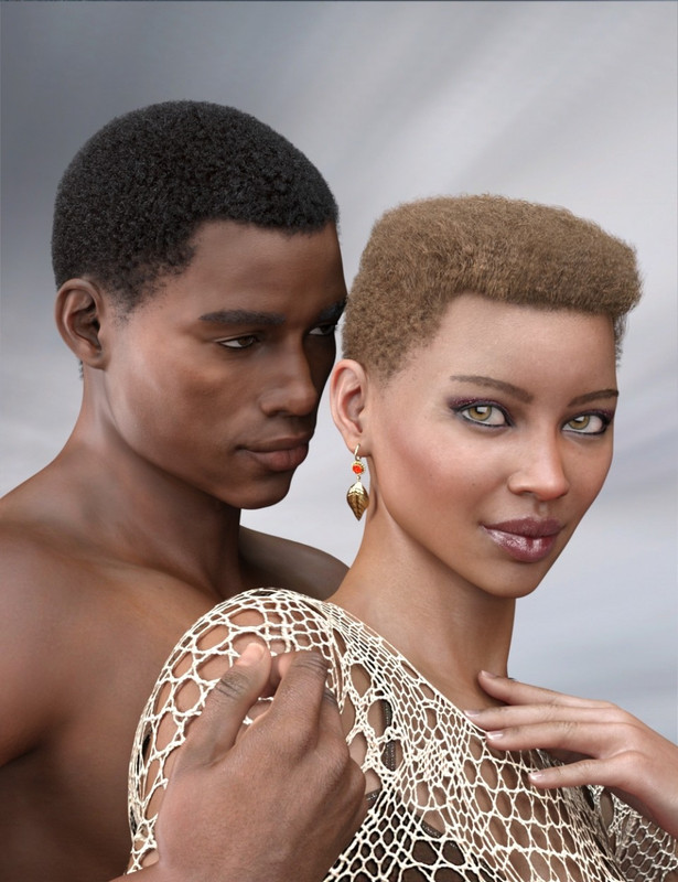Short Afro Hair for Genesis 3 and 8