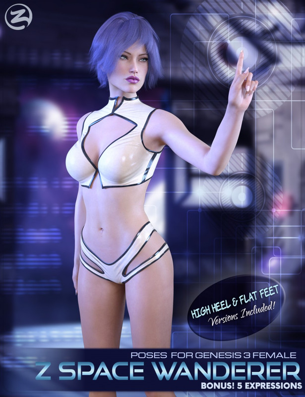 Z Space Wanderer – Poses and Expressions for Genesis 3 Female
