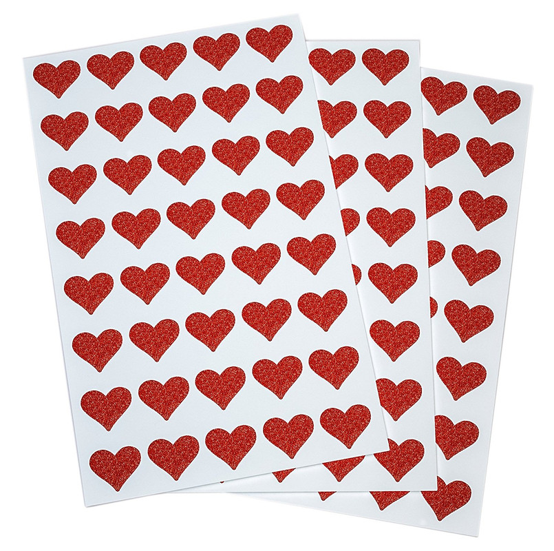 Heart Shape 0.5 Inch Label Color Coded Valentines Day Stickers 13mm DIY Projects