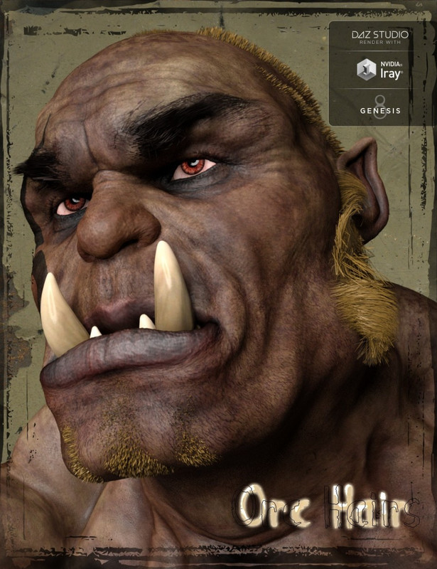 Orc Hair and Beards for Orc Brute and Genesis 8 Male(s)